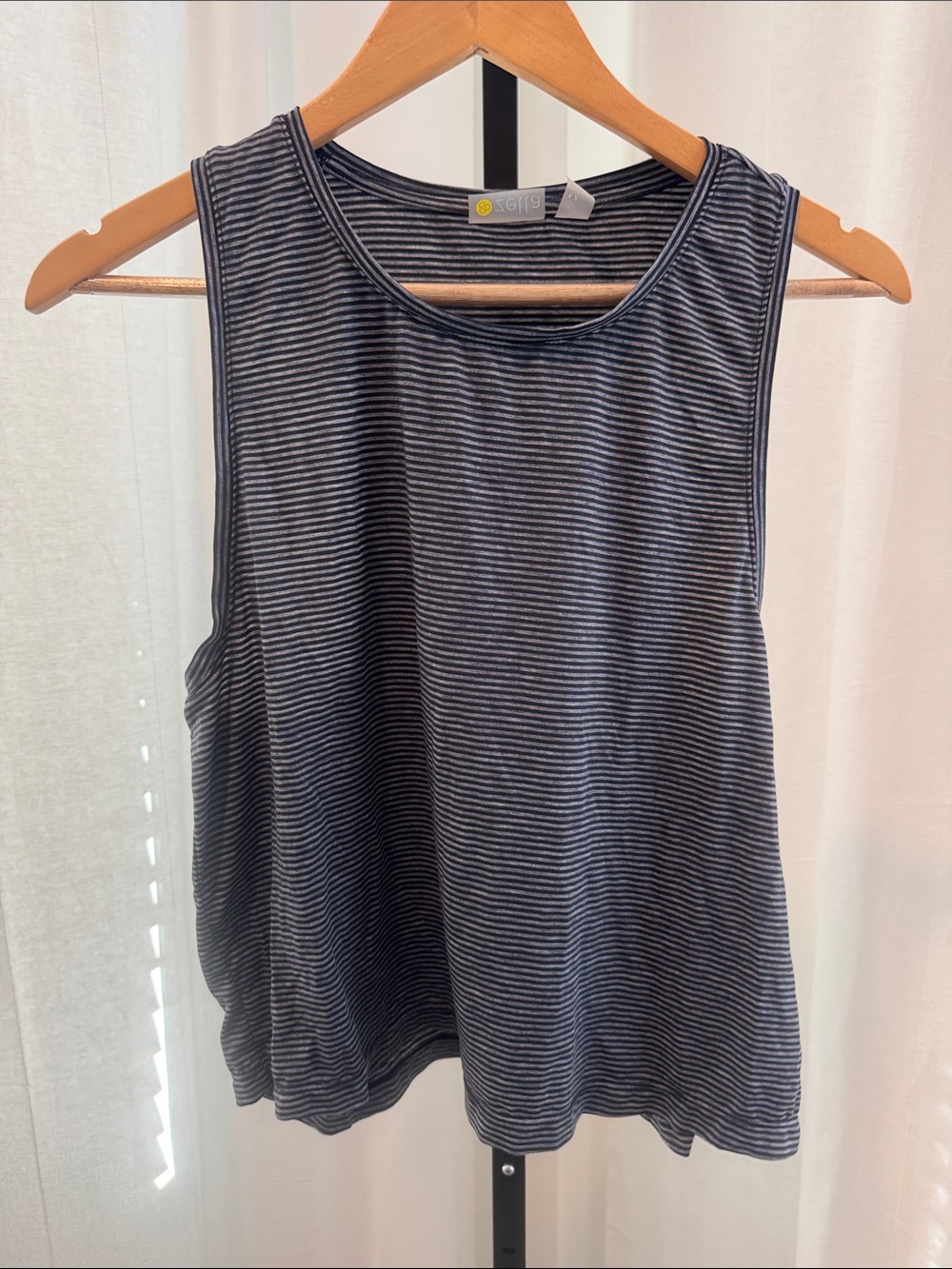 Zella Striped Sleeveless Tank Top black/-gray
